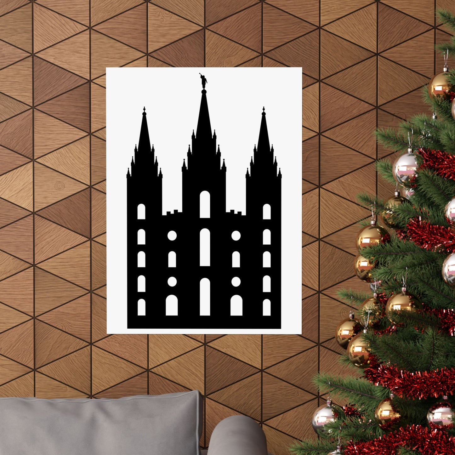 Black and White Salt Lake City Temple Art Print - Mormon Faith