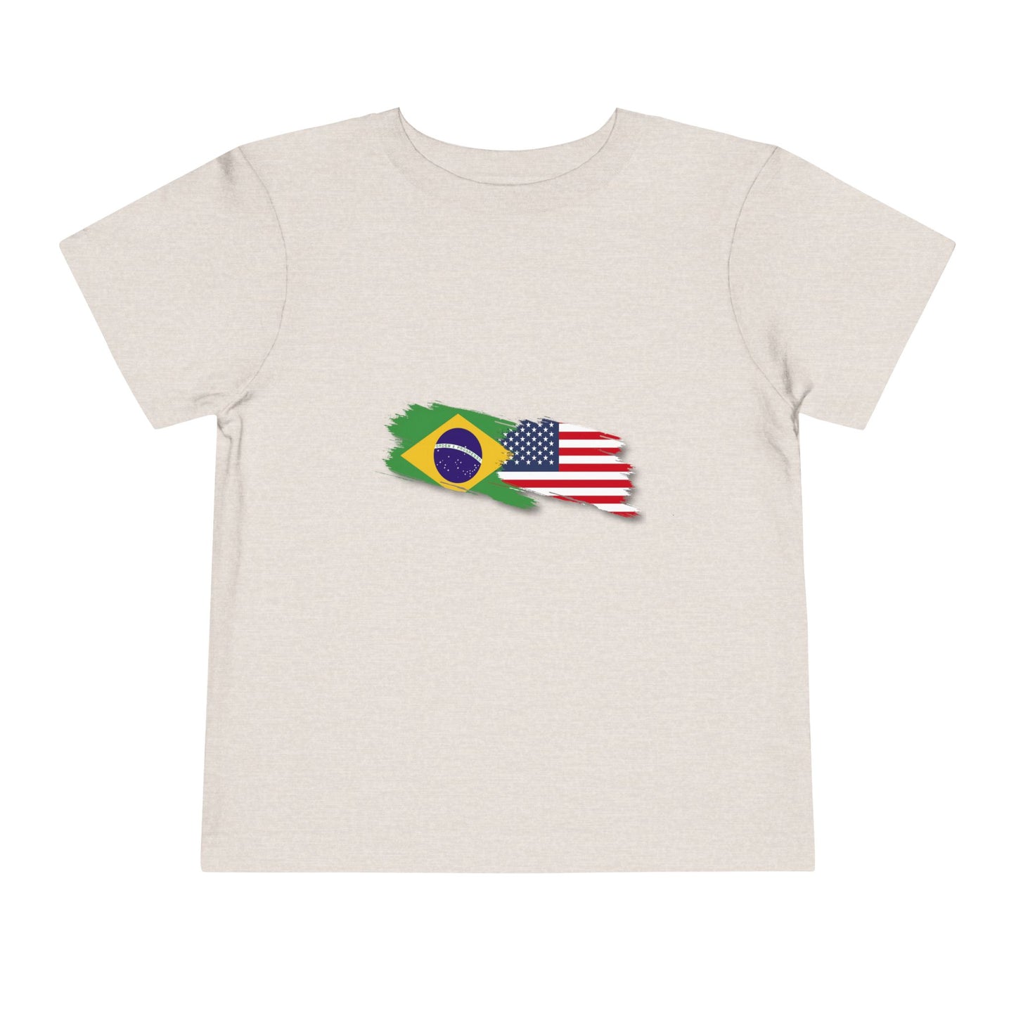 Toddler T-Shirt with Brazilian and American Flag Design - 2T to 5T - 2 a 5 anos