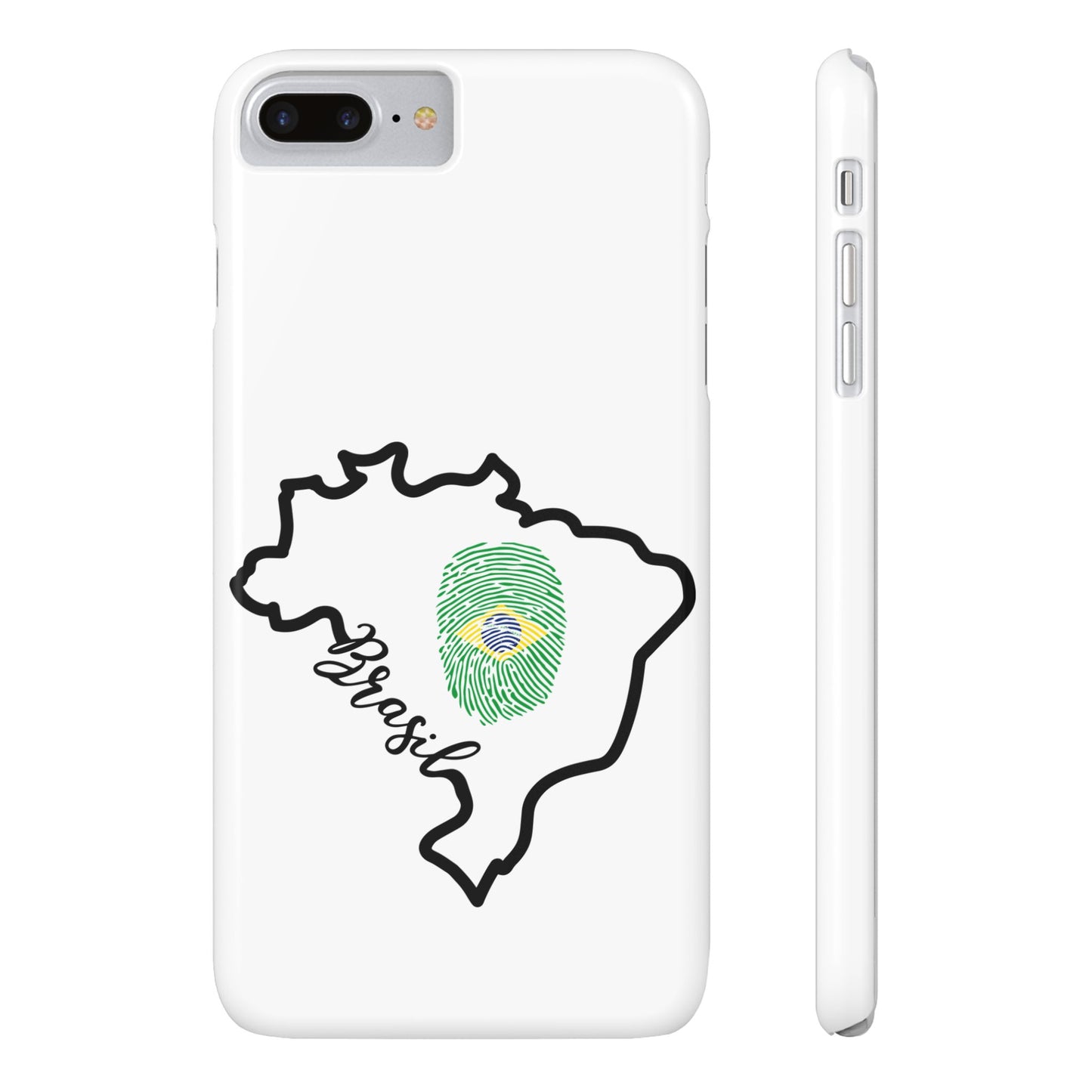 Capa de Celular iPhone X Slim, XR, XS, 7 a 15 - Branco - Bandeira Brasileira