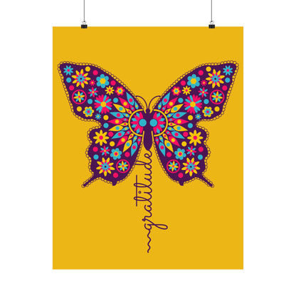 Matte Vertical Poster – “Gratitude” Amarelo /Amarillo