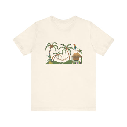 Unisex Tropical Paradise Graphic Tee - Relaxing  Vibes