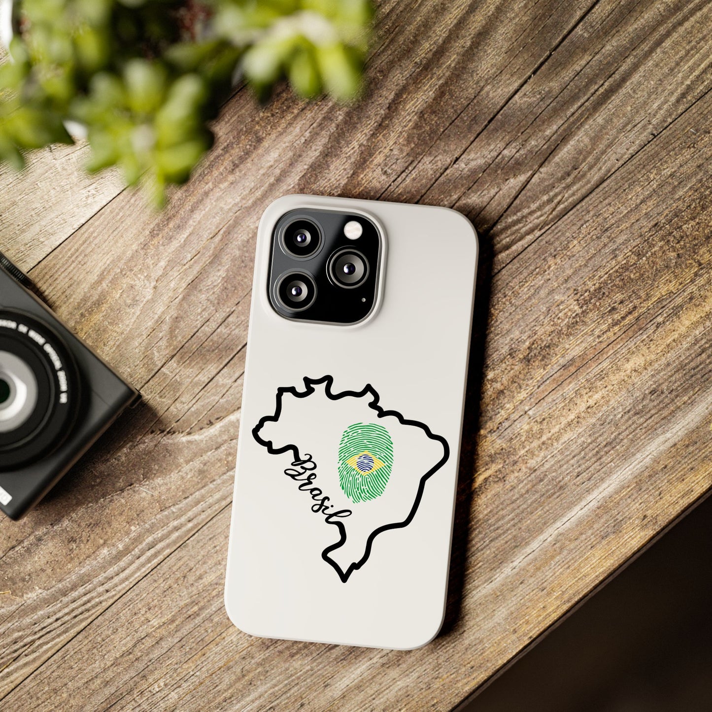 Capa de Celular iPhone X Slim, XR, XS, 7 a 15 - Branco - Bandeira Brasileira