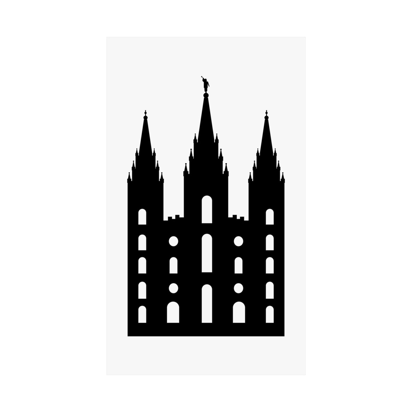 Black and White Salt Lake City Temple Art Print - Mormon Faith