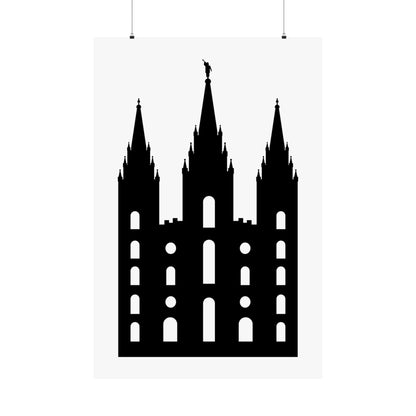 Black and White Salt Lake City Temple Art Print - Mormon Faith