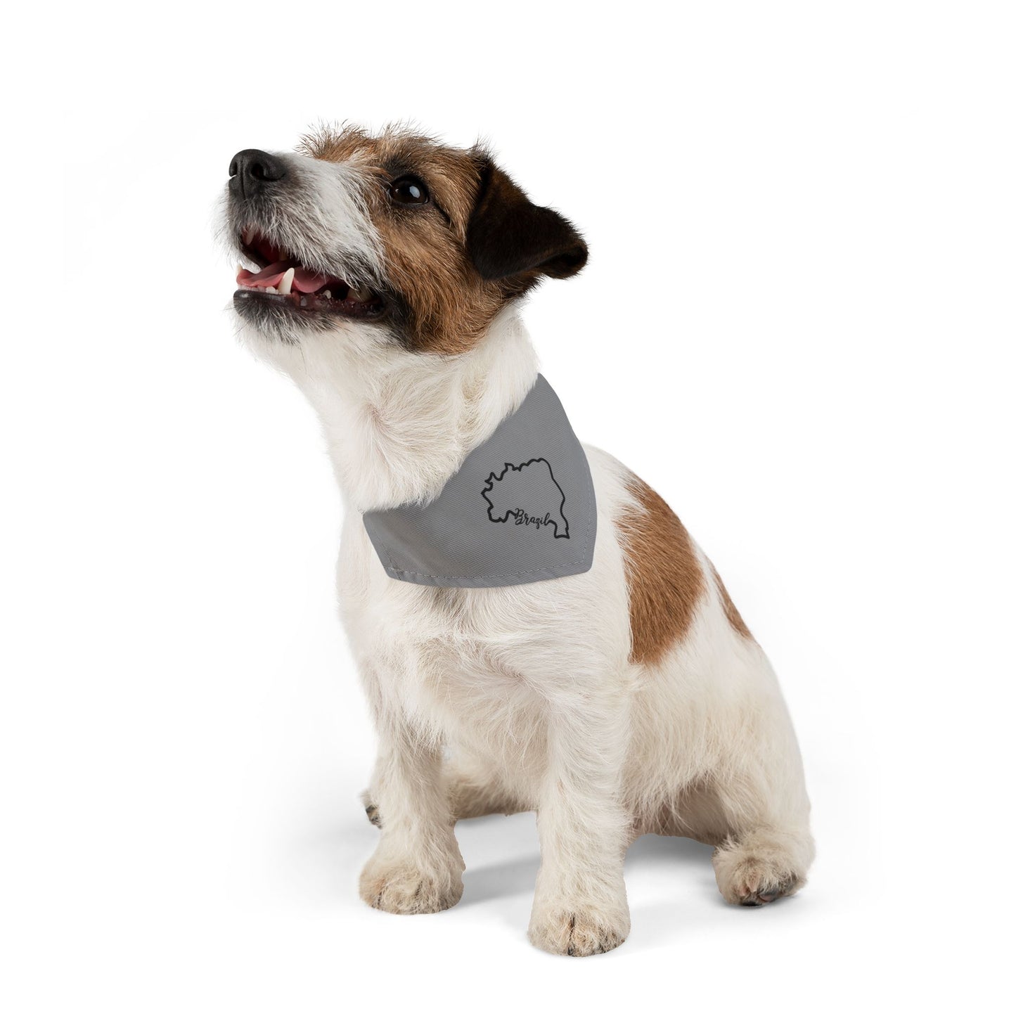 White Pet Bandana Collar - Silhueta Brasil