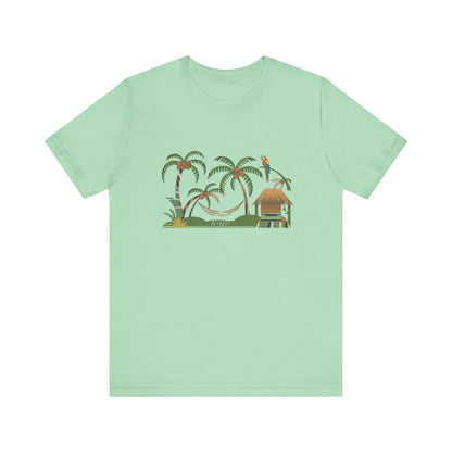 Unisex Tropical Paradise Graphic Tee - Relaxing  Vibes