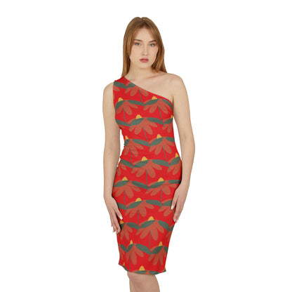 Floral Shoulder Dress - Moda floral Brasileira