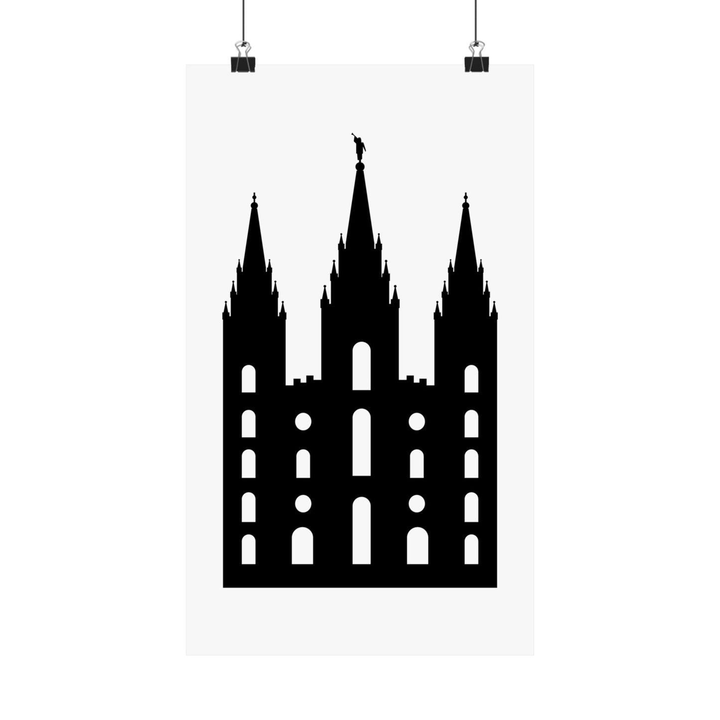 Black and White Salt Lake City Temple Art Print - Mormon Faith