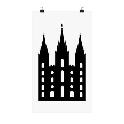 Black and White Salt Lake City Temple Art Print - Mormon Faith