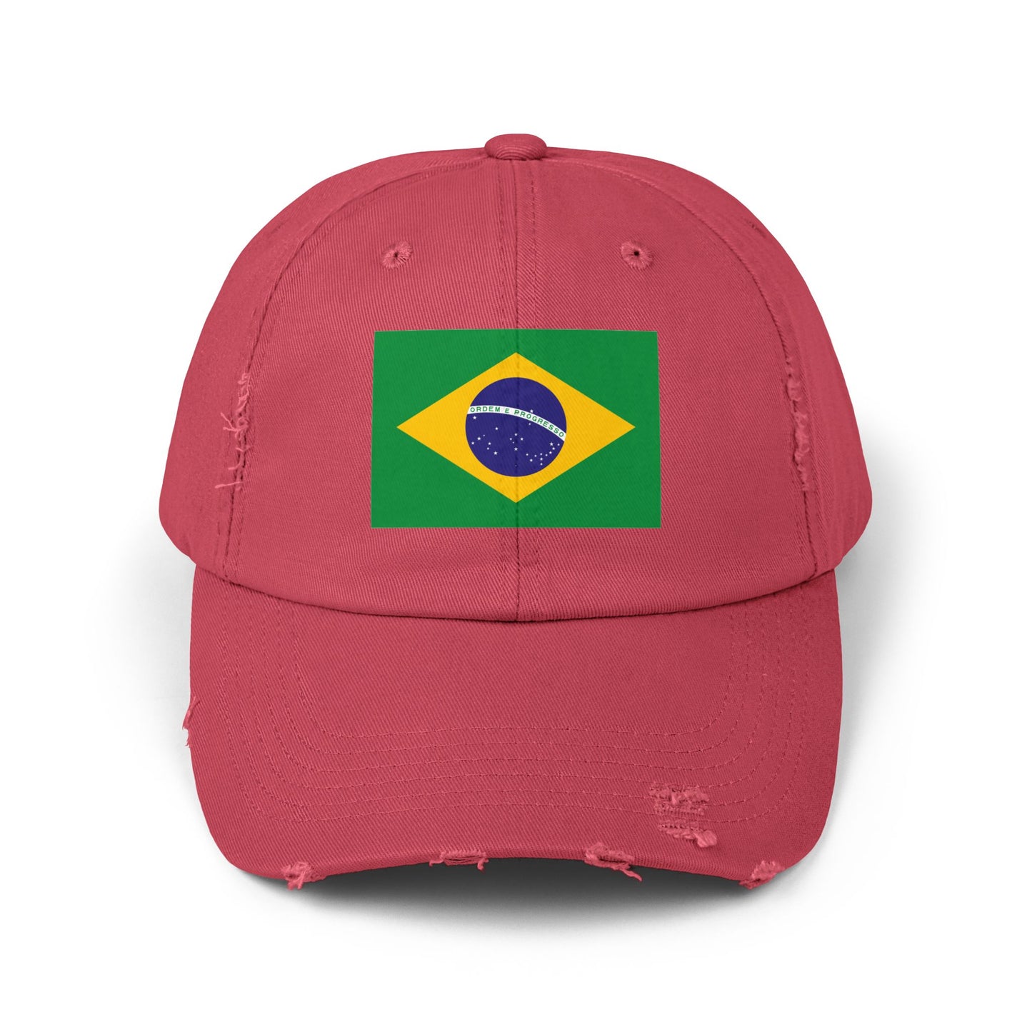 Brazil Flag Distressed Cap -  Brasil Unisex Casual Hat - South America