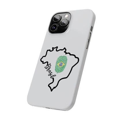 Capa de Celular iPhone X Slim, XR, XS, 7 a 15 - Branco - Bandeira Brasileira