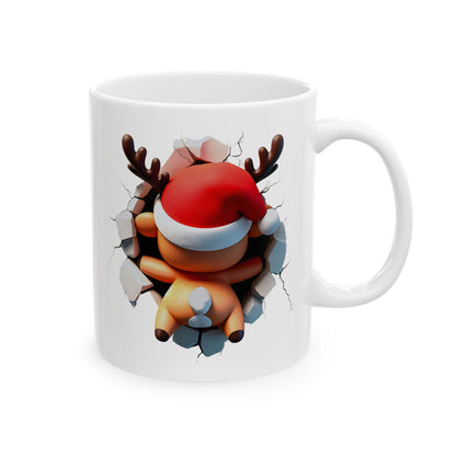 Reindeer Wall Break Ceramic Mug - Christmas