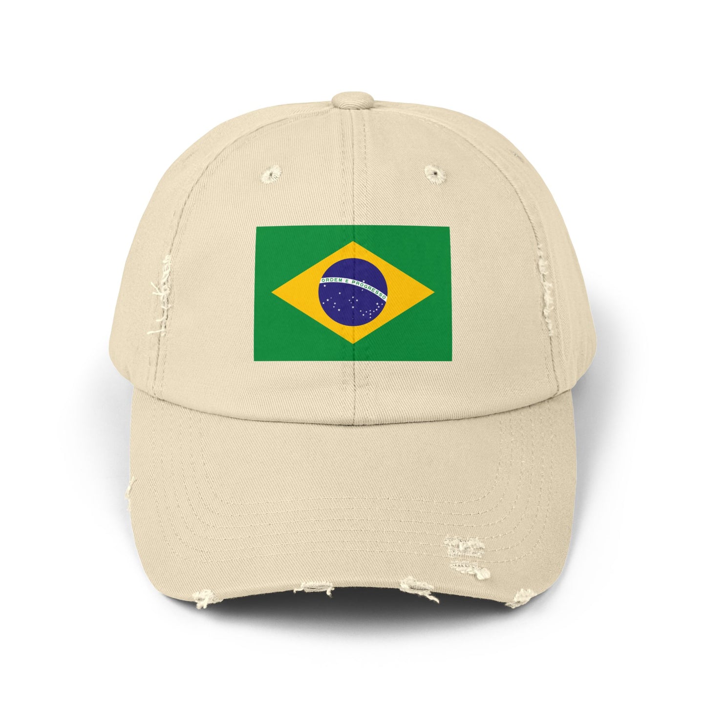 Brazil Flag Distressed Cap -  Brasil Unisex Casual Hat - South America