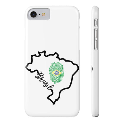 Capa de Celular iPhone X Slim, XR, XS, 7 a 15 - Branco - Bandeira Brasileira