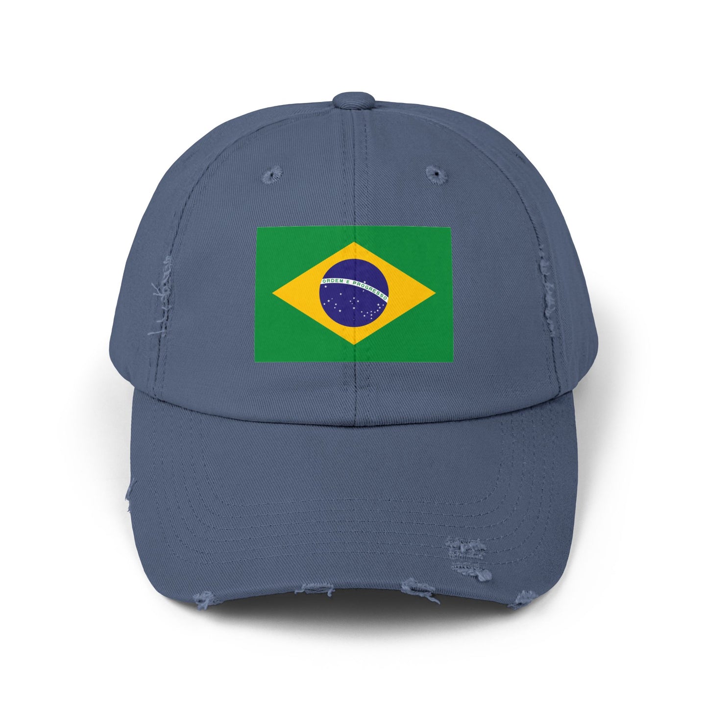 Brazil Flag Distressed Cap -  Brasil Unisex Casual Hat - South America