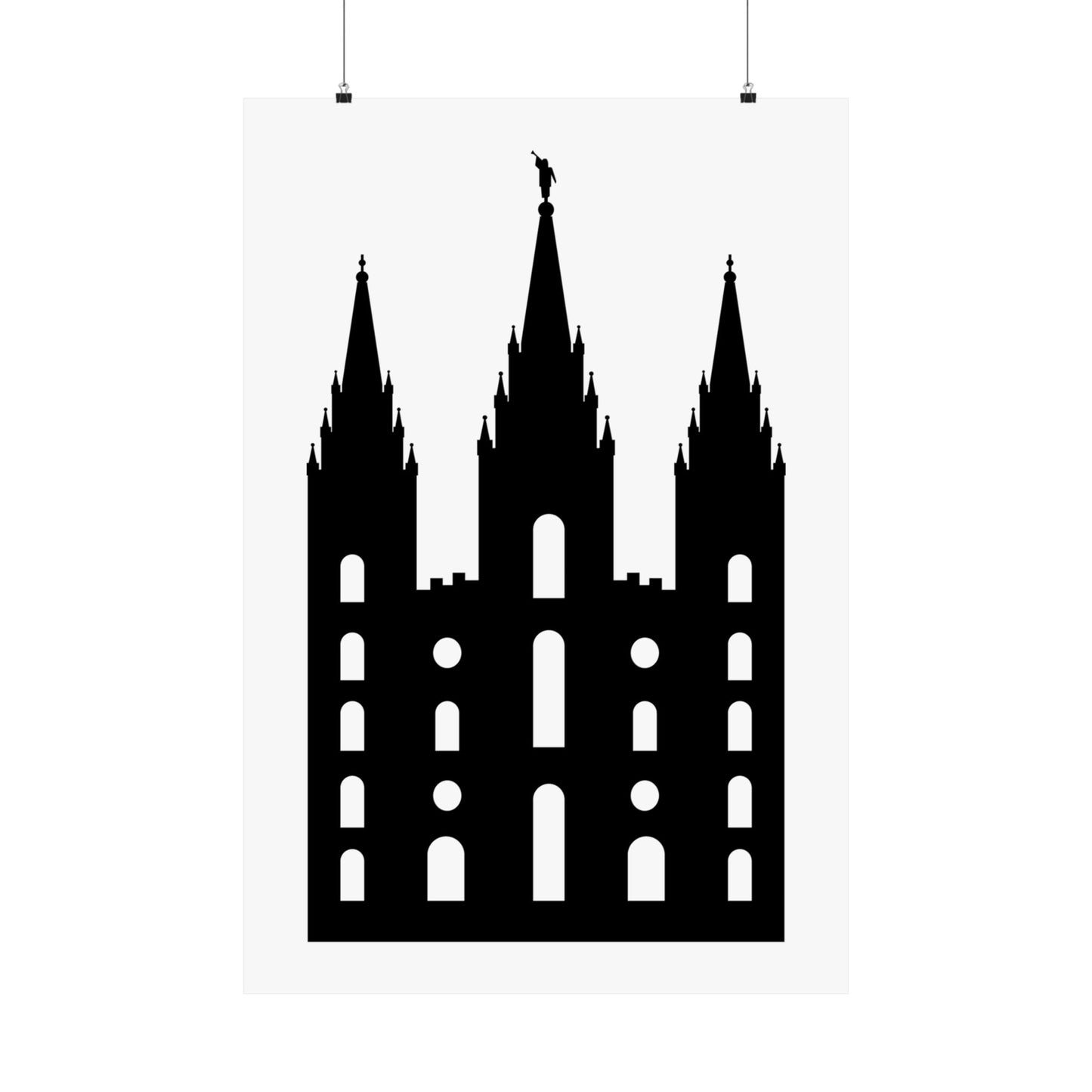 Black and White Salt Lake City Temple Art Print - Mormon Faith