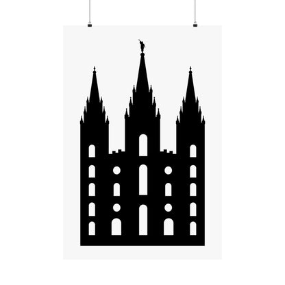 Black and White Salt Lake City Temple Art Print - Mormon Faith