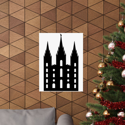 Black and White Salt Lake City Temple Art Print - Mormon Faith