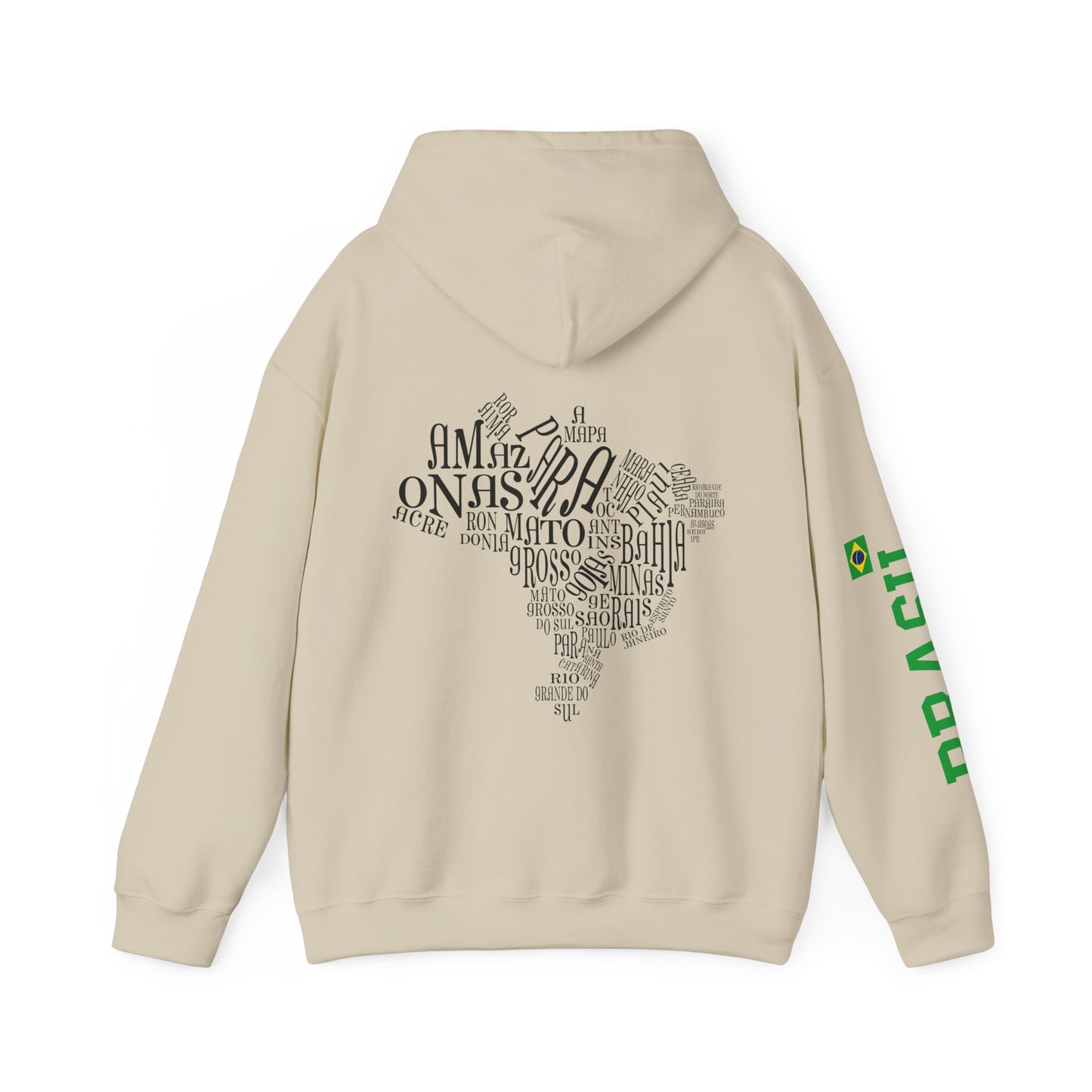 Unisex Heavy Blend™ Hooded Sweatshirt - Brazilian Flag & Map Design