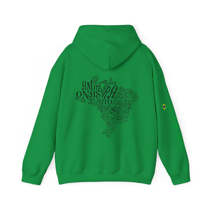 Unisex Heavy Blend™ Hooded Sweatshirt - Brazilian Flag & Map Design