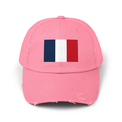 French Flag Distressed Cap - France Unisex Casual Hat - Europe