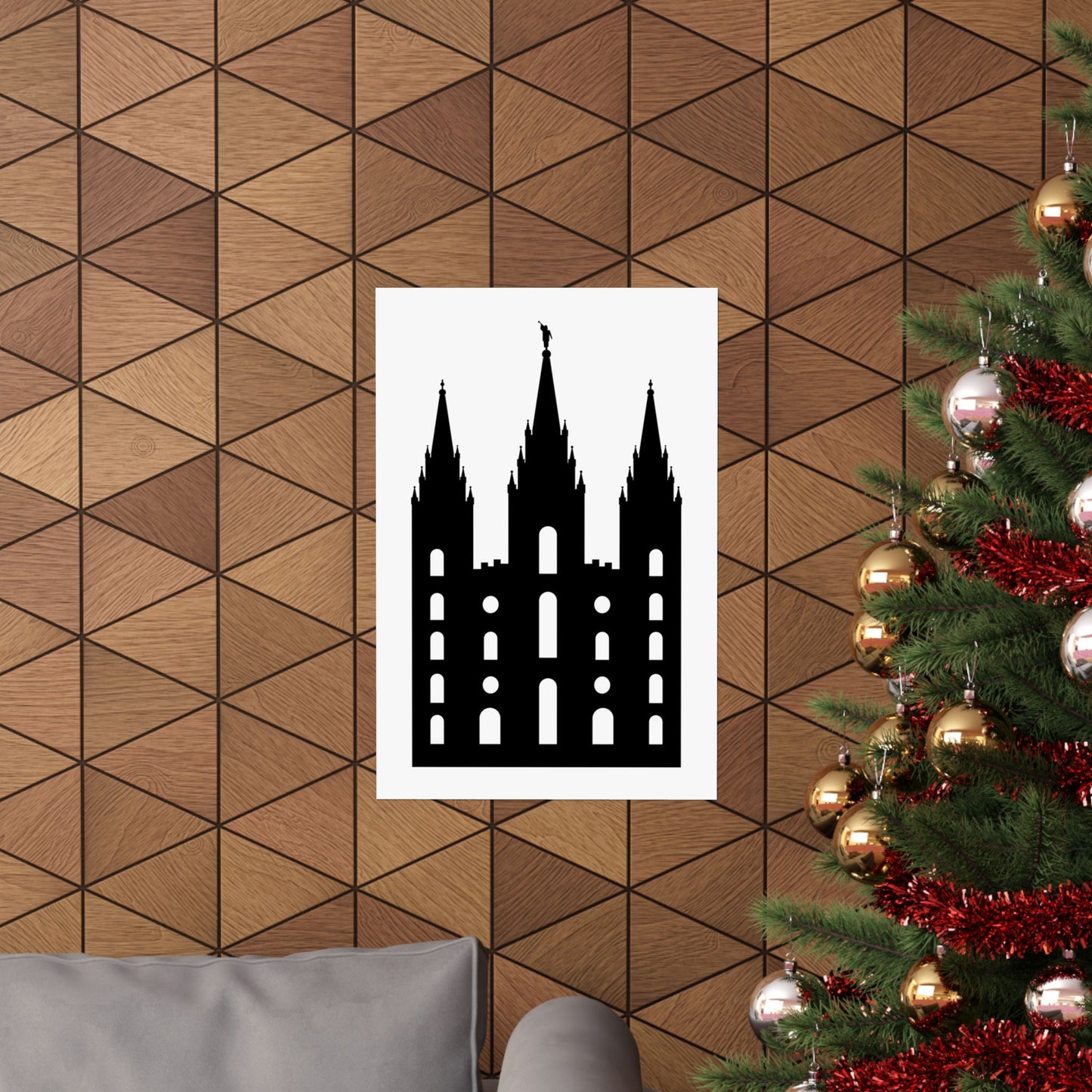 Black and White Salt Lake City Temple Art Print - Mormon Faith