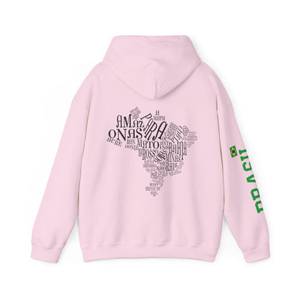 Unisex Heavy Blend™ Hooded Sweatshirt - Brazilian Flag & Map Design