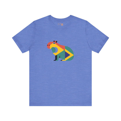 Colorful Capybara Unisex Tee - Fun Graphic Short Sleeve Shirt for Animal Lovers