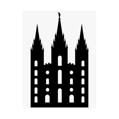 Black and White Salt Lake City Temple Art Print - Mormon Faith