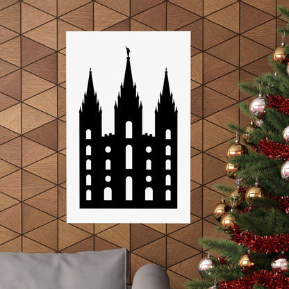 Black and White Salt Lake City Temple Art Print - Mormon Faith