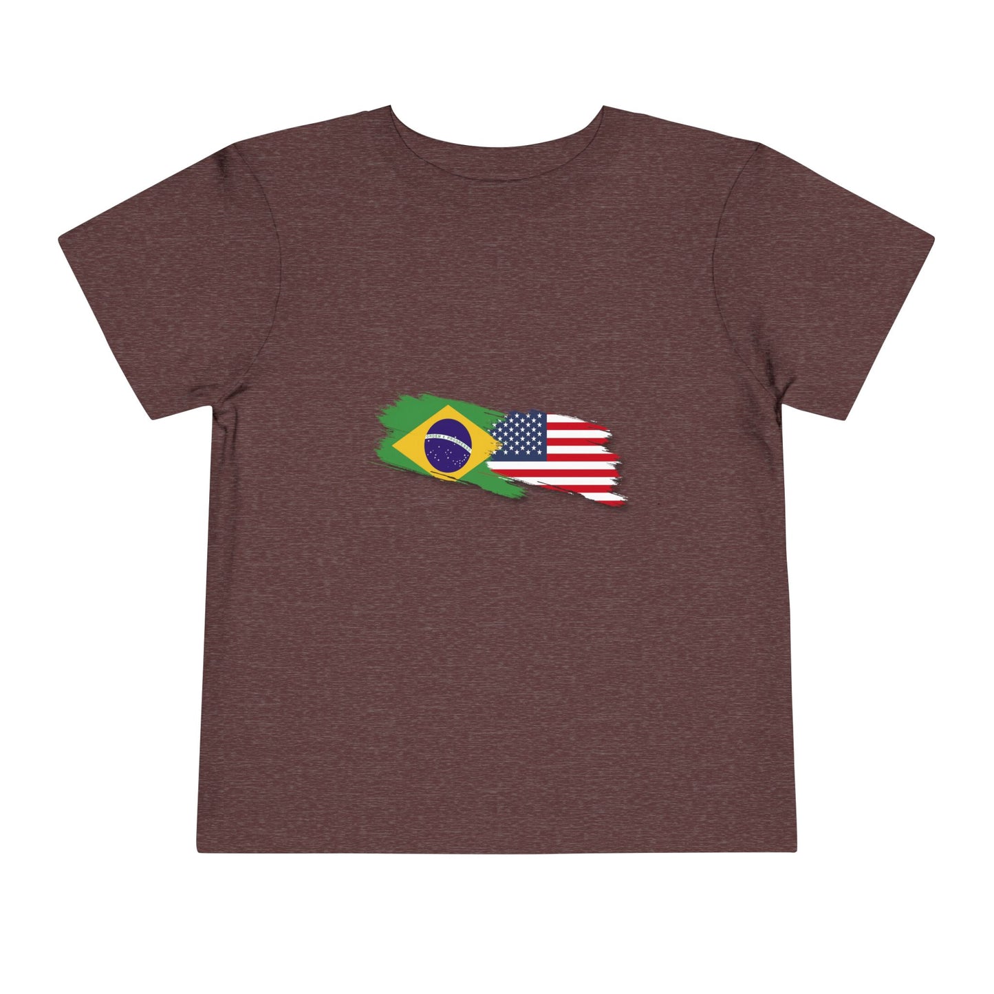 Toddler T-Shirt with Brazilian and American Flag Design - 2T to 5T - 2 a 5 anos