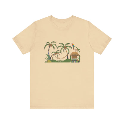 Unisex Tropical Paradise Graphic Tee - Relaxing  Vibes