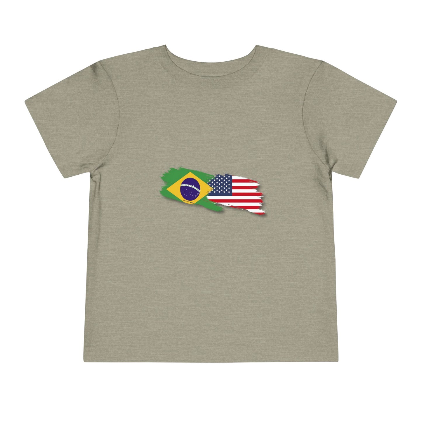 Toddler T-Shirt with Brazilian and American Flag Design - 2T to 5T - 2 a 5 anos