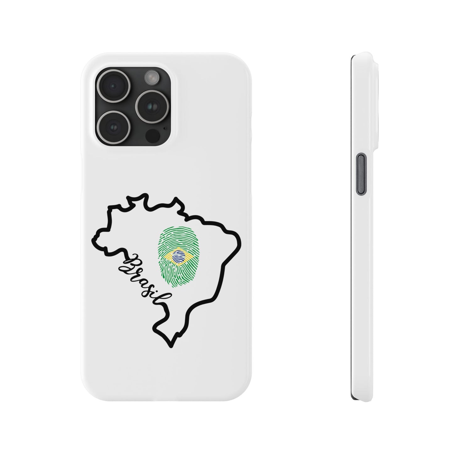 Capa de Celular iPhone X Slim, XR, XS, 7 a 15 - Branco - Bandeira Brasileira