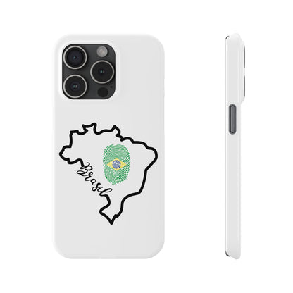 Capa de Celular iPhone X Slim, XR, XS, 7 a 15 - Branco - Bandeira Brasileira