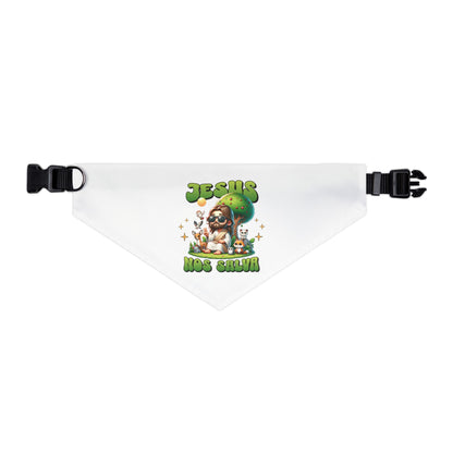 Jesus Me Salva Pet Bandana Collar - Brazilian Faith - 4 Sizes