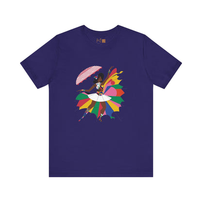 Colorful Umbrella Dance Unisex Jersey Tee