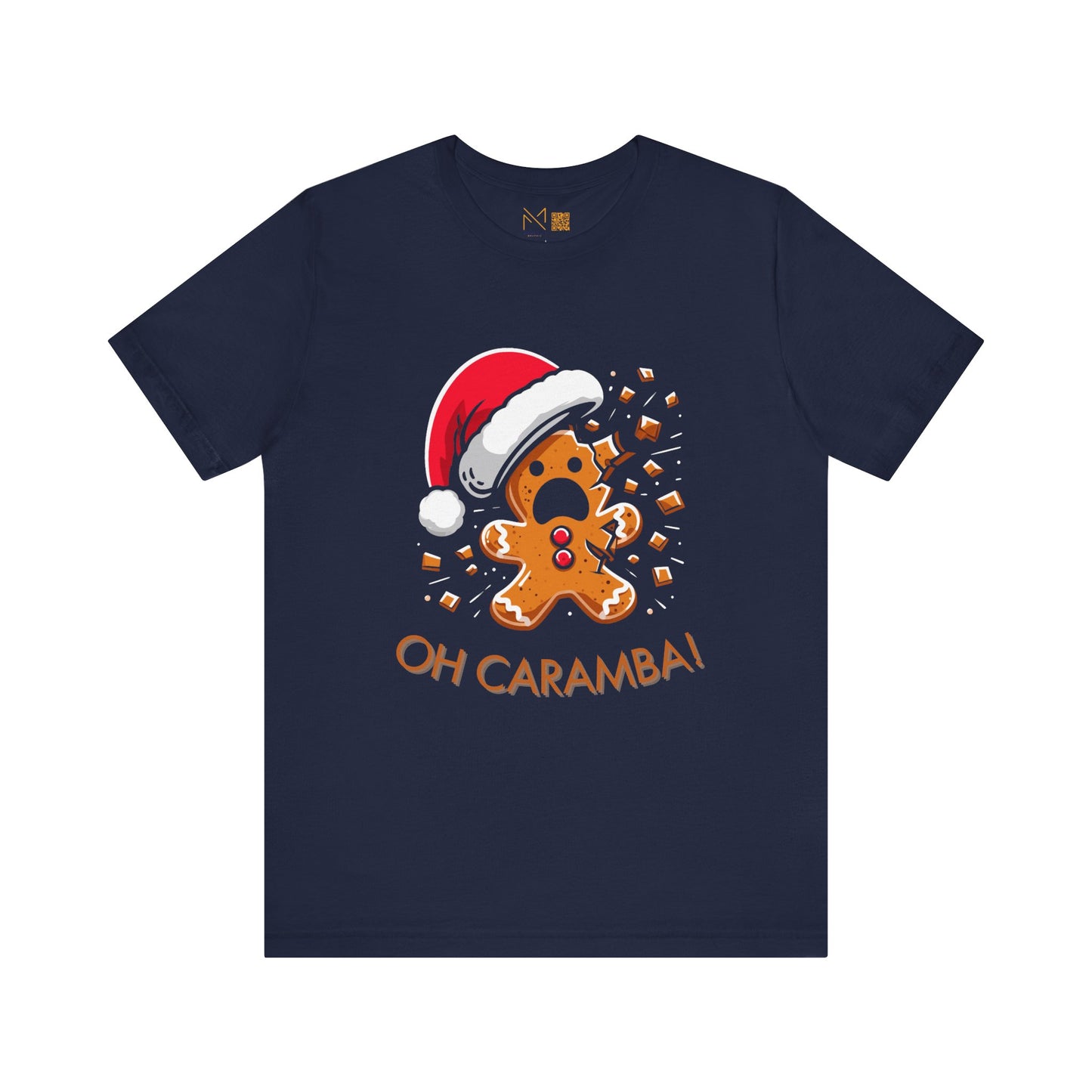 Funny Christmas Gingerbread Cookie Tee - Oh Caramba - Unisex Jersey Short Sleeve Shirt