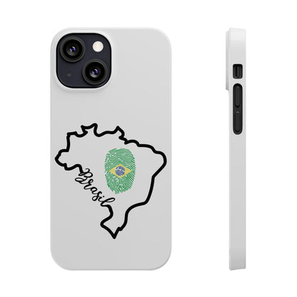 Capa de Celular iPhone X Slim, XR, XS, 7 a 15 - Branco - Bandeira Brasileira