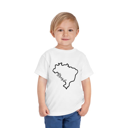 Toddler T-Shirt with Brazilian Flag Design - 2T to 5T - Silhueta Brasil