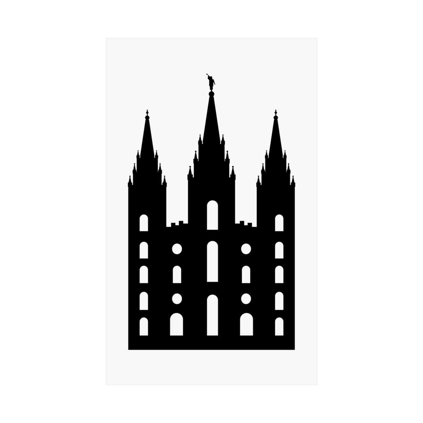 Black and White Salt Lake City Temple Art Print - Mormon Faith