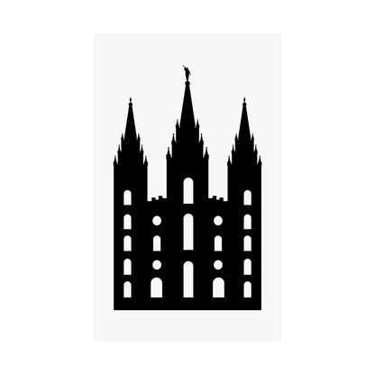 Black and White Salt Lake City Temple Art Print - Mormon Faith