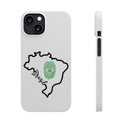 Capa de Celular iPhone X Slim, XR, XS, 7 a 15 - Branco - Bandeira Brasileira