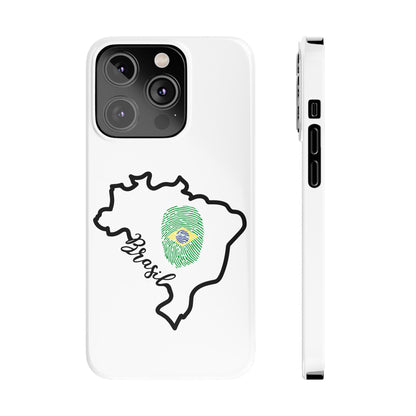 Capa de Celular iPhone X Slim, XR, XS, 7 a 15 - Branco - Bandeira Brasileira