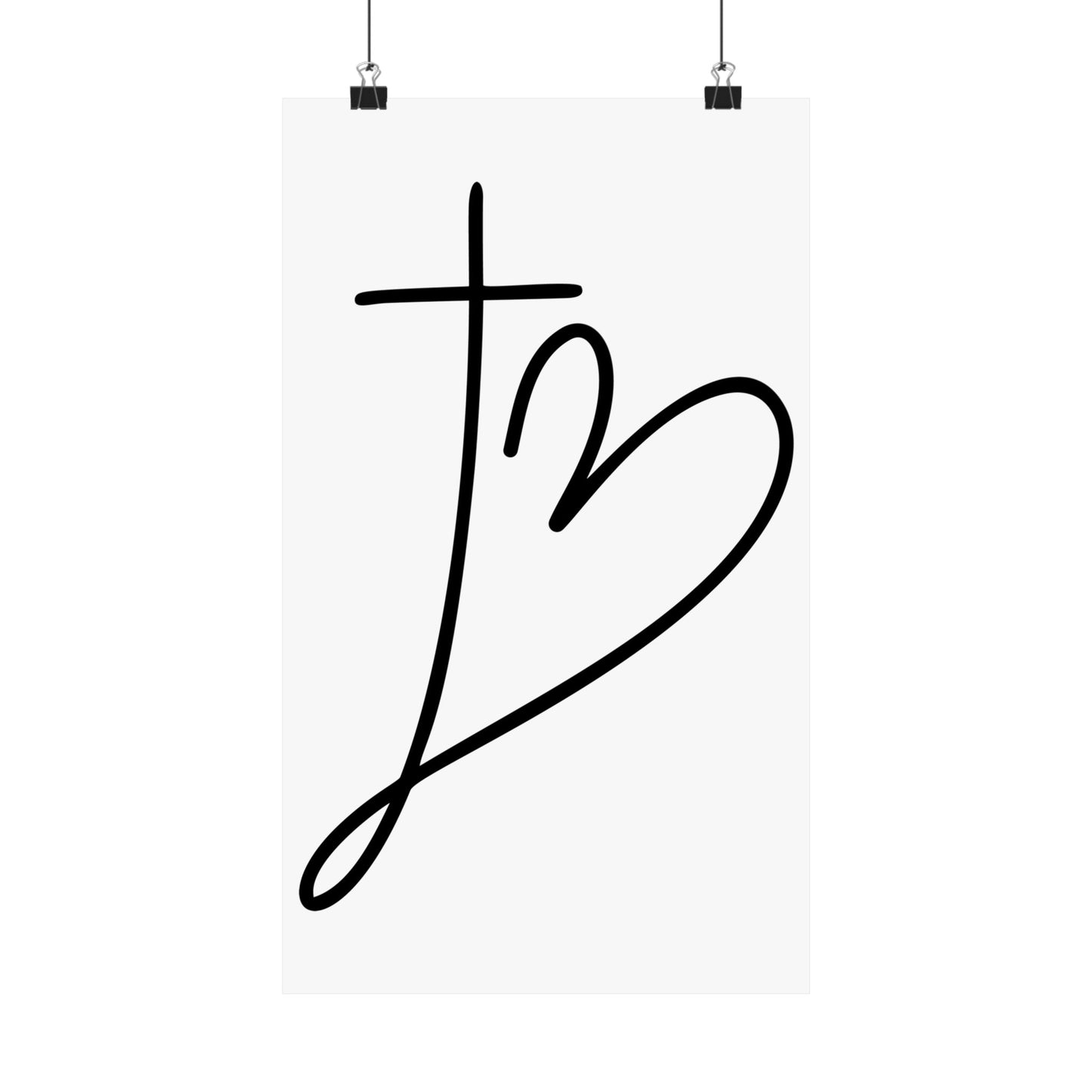 Matte Vertical Posters -"Faith and Love" Minimalist Poster - "Ame Jesus"