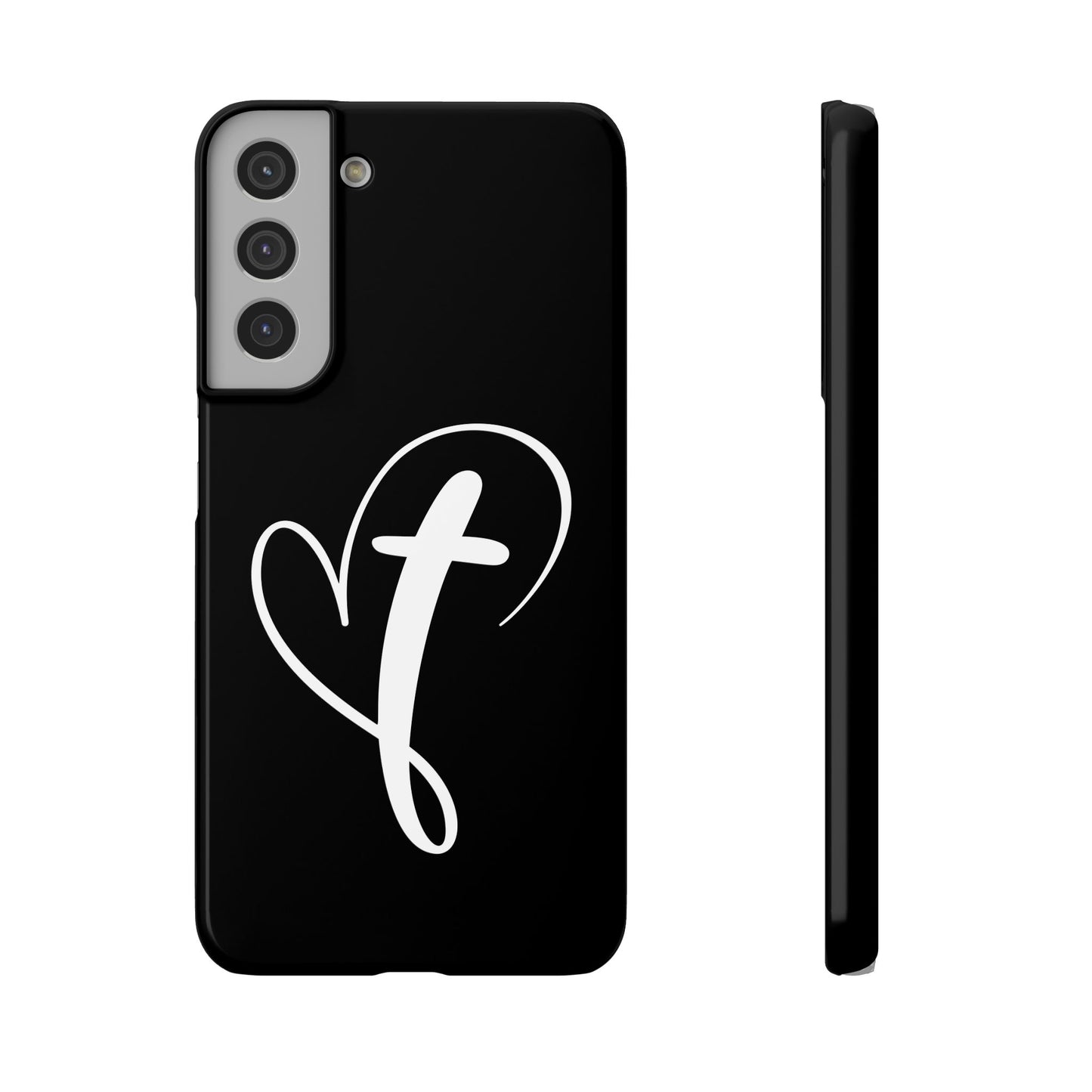 Minimalist Heart & Cross Phone Case - iPhone 11, 12, 13, 15, Samsung Galaxy