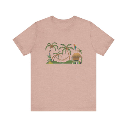 Unisex Tropical Paradise Graphic Tee - Relaxing  Vibes