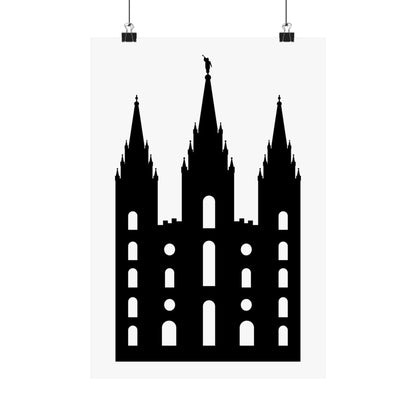 Black and White Salt Lake City Temple Art Print - Mormon Faith