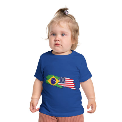 Adorable Brazilian Vibes Baby T-Shirt (3-24 Months) - Brasil/USA