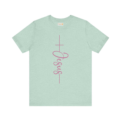 Adult Unisex T-Shirt - Pink "Jesus"